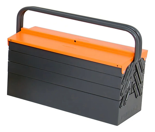 Caja De Herramientas De Acordeón Presto Con 7 Cajones, Color Gris Y Naranja Gris/naranja