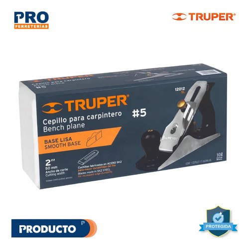 Cepillo Carpintero Profesional N5 + Cuchilla Repuesto Truper - Imagen 7