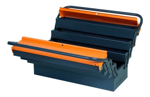 Caja De Herramientas De Acordeón Presto Con 7 Cajones, Color Gris Y Naranja Gris/naranja - Imagen 3