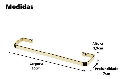 Toallero Para Lavabo, 30 Cm, Dorado - Imagen 3