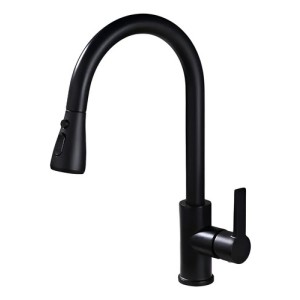 Grifo Cocina Monocomando Extensible Negro Mate 5 Años Gtia