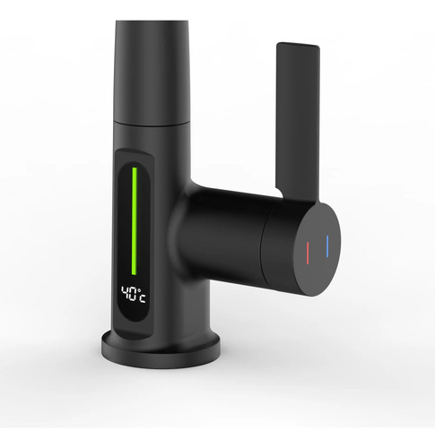 Monocomando Negro Cuadrado Mesada Panel Digital Acero 304 - Imagen 5