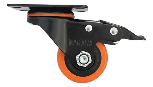 Pack 4 Ruedas Naranja Industrial Con Freno 3 624075