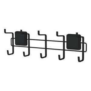 Soporte Multiusos Con Adhesivo De 5 Ganchos Negro
