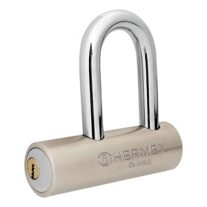 Candado Maxima Seguridad Hermex 109mm Con 3 Llaves Color Plateado