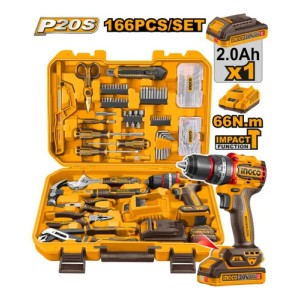 Kit Set 166 Herramientas Combinadas+taladro Atorn Ingco