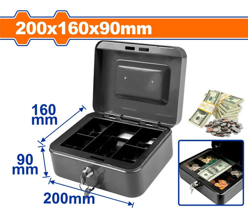 Caja Metalica Seguridad C/llaves 20x16x9cm Wqqx2h03 Wadfow - Imagen 2