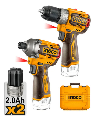 Kit Taladro Atornillador 16v+ Atornillador Impacto Ingco - Imagen 2