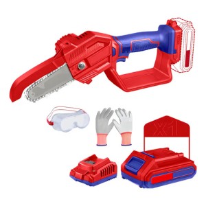 Mini Motosierra A Bateria 5 Pulgadas 20 V Emtop Elga20581 Rojo