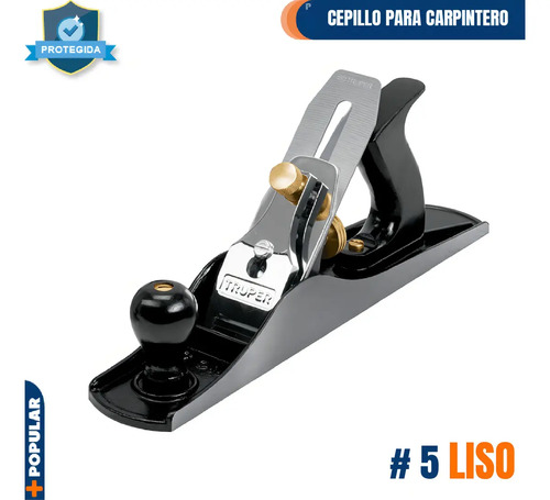 Cepillo Carpintero Profesional N5 + Cuchilla Repuesto Truper - Imagen 2