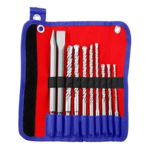 Juego Set Mechas Cincel Punta Sds Plus 10pzs Emtop Sds-plus