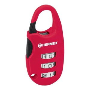 Candado 25 Mm Para Maleta Con Clave Hermex #cma-3c Rojo