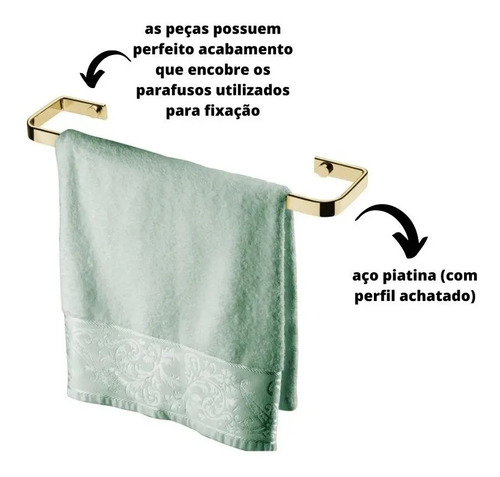 Toallero Para Lavabo, 30 Cm, Dorado - Imagen 2
