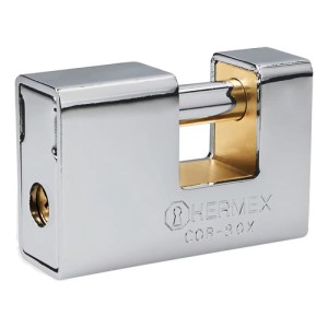 Candado Maxima Seguridad Bronce Blindado 80mm Hermex Cor-80x Color Gris