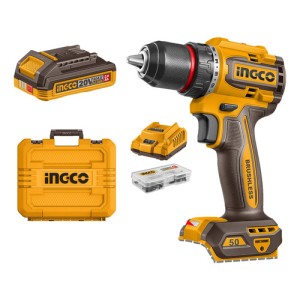 Taladro Atornillador 20v 2 Bat 2.0ah + Accesorios Ingco