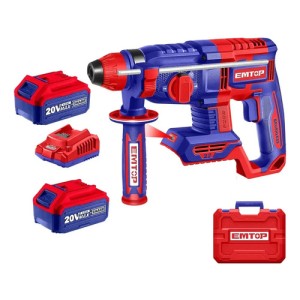 Rotomartillo A Batería 20v Maletín X 2 Bat/4ah Emtop Elrh212