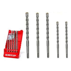 Juego De Brocas Sds Plus 5 Piezas Emtop Ehdr12052