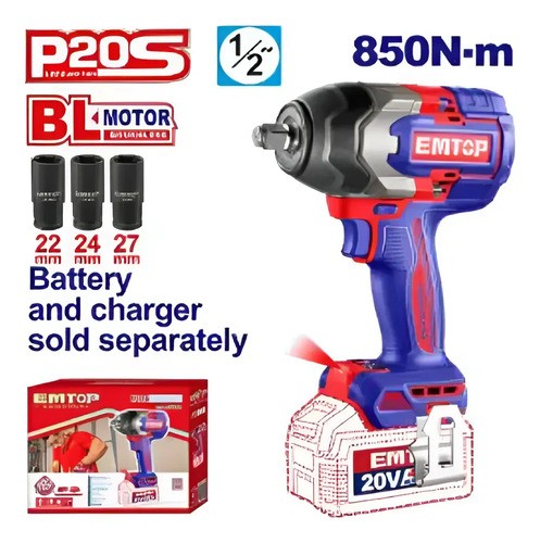 Llave Impacto 20v S/bat 850nm Eciwl20851 Emtop - Imagen 2
