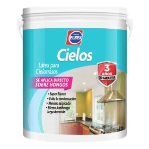 10 Lts Pintura Elbex Cielos Rasos Pintar Directo Sobre Hongo