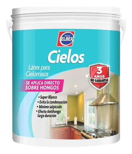 20 Lts Pintura Elbex Cielos Rasos Pintar Directo Sobre Hongo