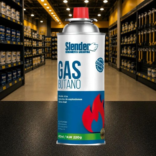 Lata De Gas Butano 450ml Slender Para Soplete